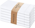 Urban Villa Hemstitch Cloth Dinner Napkins Cotton 20”x20” (Set of 6)-White