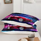 Axolotl Race Car Bedding Set Queen Size,Boys Extreme Sports Comforter Set for Kids Boys Car Racing Gifts,Red Cool Car Comforter Car Sports Quilt Set 1 Comforter Set with 2 Pillowcase Car Racing Gifts