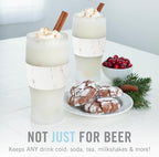 Host Freeze, Frozen Mugs, Freezable Pint Set, Beer Keep Your Drinks Cold, Double Walled Insulated Glasses, Tumbler for Iced Coffee, 16oz, Set of 2, Marble