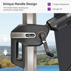 PURPLE LEAF 11.5' X 8' Left-right Tilting Patio Umbrella Outdoor Swivel Cantilever Umbrella Aluminum Offset Umbrella with Champagne Frame and 360-degree Rotation for Garden Deck Pool, Grey