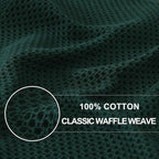Homaxy 100% Cotton Waffle Weave Kitchen Towels, 3-Pack, Blackish Green | 13 x 28 Inches, Ultra Soft Absorbent Dish Towels, Quick Drying Cleaning Towels