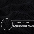 Homaxy 100% Cotton Oversized Waffle Weave Kitchen Towels, 3-Pack, Black | 20 x 28 Inches, Ultra Soft Absorbent Dish Towels, Quick Drying Large Cleaning Towels