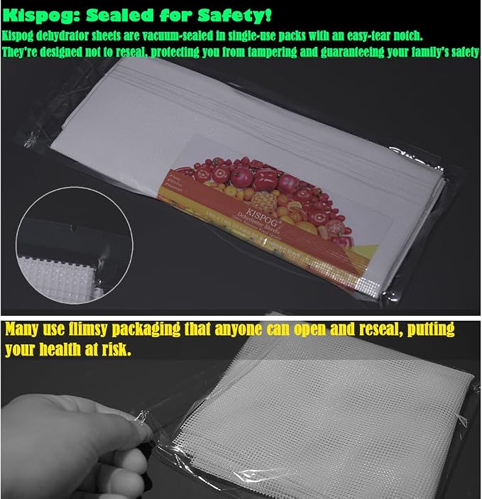 BPA-Free Silicone Dehydrator Sheet for Dehydrator Tray, 14x21 inch 10-pack | Non-stick Dehydrator Tray Liners Help Stop Dried Food From Sticking, Lift Food Intact, and Cut Cleanup Time - Dishwasher Safe