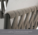 Grand patio Swivel Rope Wicker Chairs Set of 2, Patio Dining Chairs with Cushions, Wicker Armchairs Frame, Outdoor Modern Style for Backyard, Balcony, Quinn, Light Gray Brown