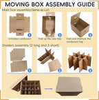 Unarty 4 Pack Wine Glass Moving Boxes with Handle, Kitchen Moving Boxes with Dividers and Lid for Dish Glassware 15 x 12 x 10 Inches