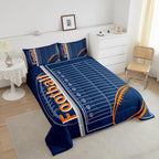 Feelyou Football Bedding Set King Size Rugby Sports Comforter Set for Kids Boys Girls Decor Soccer Ball Game Comforter Microfiber American Football Duvet Set Bedroom Quilt Set