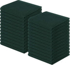 Homaxy 100% Cotton Waffle Weave Kitchen Dish Cloths 24-Pack, Blackish Green | 12 x 12 Inches, Ultra Soft Absorbent Dish Towels, Quick Drying Dish Rags with Hanging Loop