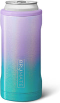 BrüMate Hopsulator Slim Can Cooler Insulated for 12oz Slim Cans | Skinny Can Insulated Stainless Steel Drink Holder for Hard Seltzer, Beer, Soda, and Energy Drinks (Glitter Mermaid)