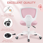 Primy Kids Desk Chair, Ergonomic Children Study Computer Chair Adjustable, Breathable Mesh Office Chair with Wheels, Armless Rolling Swivel School Task Chair for Boys Girls Age 4-12 in Home Bedroom