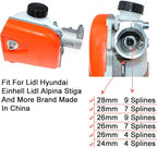 Pole Saw Gear Head Fit For Lidl Hyundai Einhell Lidl Alpina Stiga 26cc 33cc 43cc 52cc Multi Function Pole Saw Chainsaw (Tube 26mm Spline 7)