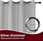HolidayIdeas Grommet Outdoor Curtains for Patio Waterproof 8 Pcs All Weather Balcony Outside Curtains for Apartments, Gazebo, Pergolas, Porch, 54x95 Inch, Silver Grey
