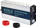 WZRELB 3500W Pure Sine Wave Inverter, Car Power Inverter 48V DC to 110V 120V AC Converter for RV, Truck, Solar, Outdoor with Dual AC Outlets, Hardwire Port, Surge 7000W, LED Display,Off-Grid