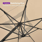 PURPLE LEAF 13 FT Square Patio Umbrella with Base Included Large Outdoor Aluminum Offset Umbrella with 360-degree Rotation Cantilever Umbrella for Garden Deck Backyard Pool Beige