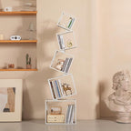 Bookshelf, 5-Tier Bookcase White, 67" Tall White Bookshelf, 5 Tier Bookshelf, Industrial Bookshelf, Modern Book Storage, Storage Shelves for CDs/Books/Home Decor, Display Shelf