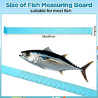 Zonon 1/8" x 2'' x 24" Fish Measuring Board Anodized Aluminum Fish Ruler Aqua Blue Corrosion Resistant Boat Measuring Tool for Fishing Competition Fresh and Salt Water