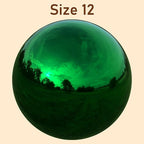 Lulu Decor, Size 12 Green Stainless Steel Gazing Mirror Ball, Smooth Reflective Shiny Garden Decoration Globe