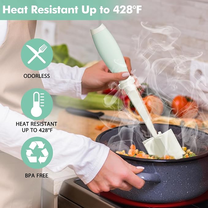 Upgrade Meat Chopper Hamburger Masher Ground Beef Smasher Utensil Mix Tool | Premium Heat Resistant Meat Masher, Nylon Potato Mashers Beef Smasher, Dishwasher Safe Non Stick Mix & Chop Tool Gift-White