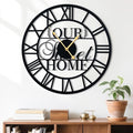 LBC.JzJu24inches/60cm Large Wall Clocks Battery Powered No Ticking Silent Round Black Modern Unique Metal Wall Clocks Suitable Living Room Kitchen Bedroom Fireplace Office Farmhouse。
