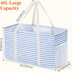 Lifewit Extra Large Tote Bag, Reusable Grocery Bags with Metal Wire Frame and Handles