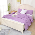 Lavender Purple Comforter for Queen Size Bed, Full Modern Bedding Set for Girls, Soft & Lightweight Chic Microfiber Bed Sets, 3 pcs-1 Comforter & 2 Pillowcases (90"x90")