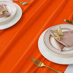 Pack of 12 | Orange |14ft Chiffon Table Runner 29x170 Inches Long Romantic Rustic Sheer Gauze Runner for Wedding Bridal Shower Birthday Banquets Engagement Spring Easter Boho Decorations