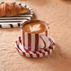8 Oz Ceramic Coffee Mug Espresso Cups with Saucer Mug And Saucer Set Cup And Saucer Coffee Cups with Saucers Coffee Cups And Saucers,Red