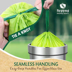 Compostable Trash Bags 6-8 Gallon (50-Pack) – Heavy Duty, 1.1 Mil Thick, 100% Biodegradable Kitchen Waste Bags for Medium Bins | ASTM D6400, BPI & OK Compost HOME Certified, Eco-Friendly & Recyclable