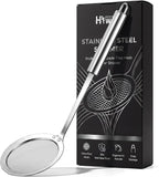 Hiware Stainless Steel Fat Skimmer Spoon - Fine Mesh Food Strainer for Grease, Gravy and Foam, Japanese Hot Pot Skimmer with Long Handle