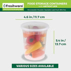 Freshware Food Storage Containers [24 Set] 32 oz Plastic Deli Containers with Lids, Slime, Soup, Meal Prep Containers, BPA Free, Stackable, Leakproof, Dishwasher and Freezer Safe, Translucent