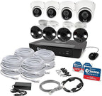 Swann Home Security Camera System with 2TB HDD, 8 Channel 8 Cam, POE Cat5e NVR 4K HD Video, Indoor or Outdoor Wired Surveillance CCTV, Color Night Vision, Heat Motion Detection, Dome Cams, 886808FB