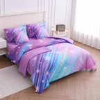 Twin Comforter Set for Girls Galaxy Bedding 7pieces, Ombre Bedding Comforter Sets Rainbow Comforter, Glitter Bedding Twin Teen Comforter Sets for Girls (Twill Rainbow)