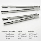 TECHEF Kitchen Shears With 2 Stainless Steel Tongs & Travel Bag, Dishwasher Safe, 4-Piece Complete Set, Made in Korea (Scissors & Tongs Set)