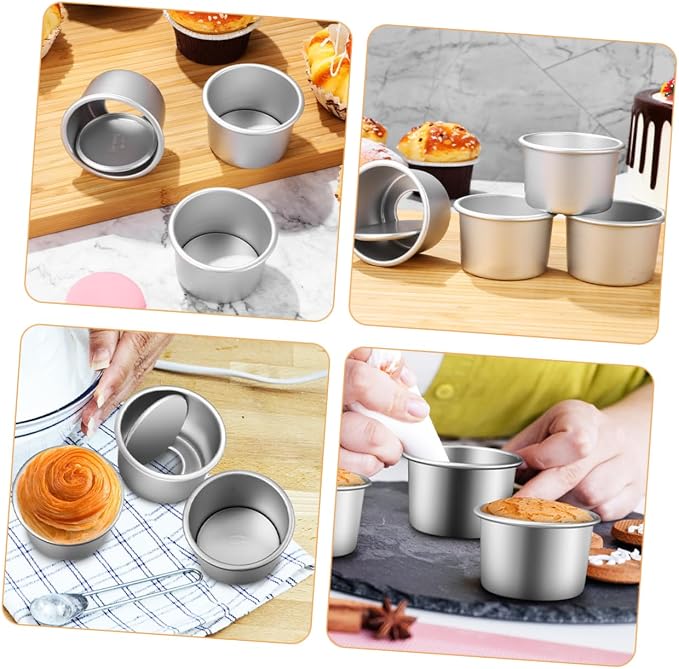 5Pcs Nonstick Round Aluminum Alloy Cake Pans with Removable Bottom for Baking Even Heating Cake Molds for Cakes and Desserts Easy to and Practical Bakeware