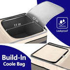 Trunk Organizer and Storage with Built-In Insulated Leak Proof Cooler Bag | Collapsible Cargo Organizer for SUV with Non Slip Strips, 3 Large Compartments Foldable Waterproof Portable Car Storage Box