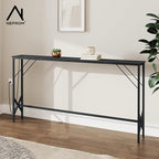 63'' Console Table, Skinny Entryway Table with Fast-Charging Station, Narrow Long Sofa Table, Behind Slim Couch Table for Entrance, Hallway, Living Room Decor ST-BK160-1
