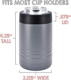 4-in-1 Stainless Steel 12 oz Double Wall Vacuum Insulated Can or Bottle Cooler Keeps Beverage Cold for Hours - Also Fits 16 oz Cans - Powder Coated Dark Gray - Clear Water Home Goods