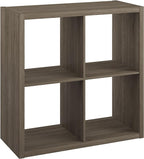 ClosetMaid 4550 Decorative Open Back 4-Cube Storage Organizer, Bleached Walnut