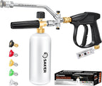 Saker Foam Cannon for Pressure Washer Kit with Quick Connect M22-15,Pressure Washer Gun for Car Washing and Cleaning,with 5 Power Washer Sprayer Nozzles