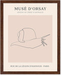 Poster Master Vintage Poster - Retro One Line Snail Drawing Print - Snail Line Art - Minimal Gift for Men, Women, Animal Lover - Abstract Wall Decor for Home, Office, 8x10 Brown Framed