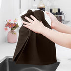 Homaxy 100% Cotton Waffle Weave Kitchen Towels, 5-Pack, Dark Brown | 13 x 28 Inches, Ultra Soft Absorbent Dish Towels, Quick Drying Cleaning Towels