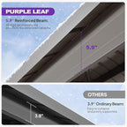 PURPLE LEAF 12' x 16' Outdoor Hardtop Gazebo, Champagne Aluminum Gazebo with Galvanized Steel Double Roof, Curtains and Netting for Patio Lawn and Garden