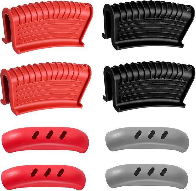 8 Pcs Cast Iron Handle Cover, Silicone Hot Handle Holder | Heat Resistant Cast Iron Skillet Covers Potholder for Frying Pans and Griddles Kitchen Supplies under 400℉