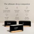 Loftie Alarm Clock with Sound Machine – Smart Alarm Clock with Light, White Noise, Bluetooth Speaker, Night Light Sound Machine, 100+ Sounds, Blackout Mode, No WiFi Mode, Optional Subscription - Black