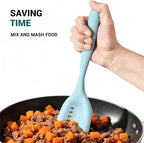 2Pack Meat Chopper Mincing Spatula, Silicone Grinder for Ground Beef | Heat Resistant, Smasher for Potato Mix Tool, Non-Scratch for Non-Stick Pans, Meat & Poultry Tenderizers, Aqua