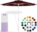 Midtown Umbrellas The Swilt 10 Feet Patio Umbrella in Sunbrella Burgundy Acrylic Fabric - Fiberglass Ribs, Auto-Tilt Aluminum Frame For Backyard, Deck, Garden, Pool - White Pole