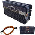 3500W Power Inverter 60V DC to 110V AC Converter with LED Display Dual AC Outlets Dual Fans Radiating for RV, Camp, Boat and Home Emergency Portable Pure Sine Wave Inverter (LED Screen, 3500W 60V)