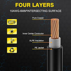 3Ft Solar Cable Solar Extension Cable,10AWG Solar Panel ExtensionCable with Female and Male Connectors,Waterproof Solar ExtensionCable Kit (Red and Black).