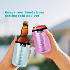WKIEASON 12OZ Standard Can Coolers Sleeve Neoprene Can Coozies Insulators Can Koozies Cover for Beer Bottle PU Leather Neoprene Can Coolier for Soda Beverage Cokecola Can Sleeves-3PCS Pack