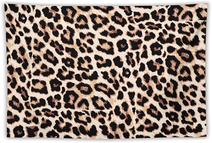 HZOHNAGO Leopard Print Tapestry Rustic Brown Leopard Wild Animal Printed Wall Tapestry Painting Wall Hanging for Bedroom Living Room Dorm 90" W x 60" H