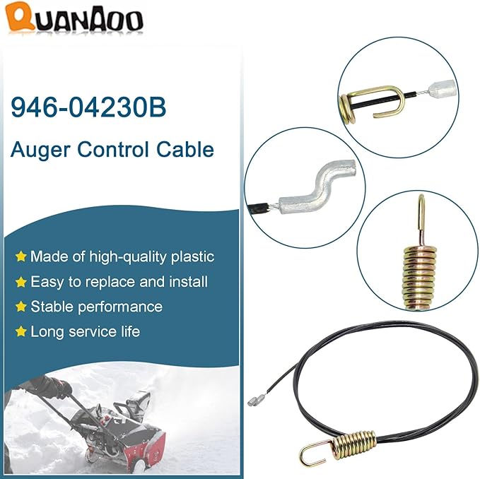 Auger Control Cable 946-04230B for Cub Cadet Craftsman Troy-Bilt MTD Yard-Man Snow Blowers Replace 746-04230 746-04230A 946-04230 946-04230A Auger Clutch Cable